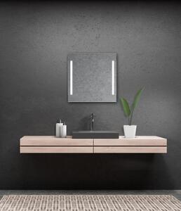 Zrcadlo do koupelny s dvěma LED pruhy - 70 x 70 cm svypínačem - Lumina White