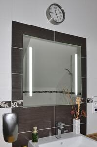 Zrcadlo do koupelny s dvěma LED pruhy - 70 x 70 cm svypínačem - Lumina White