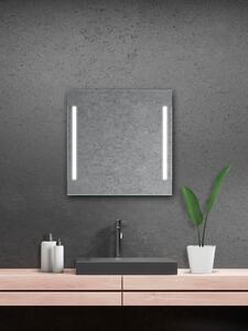 AMIRRO Zrcadlo na zeď chodbu do pokoje ložnice koupelny předsíně LUMINA WHITE - 70 x 70 cm se dvěma podsvícenými pruhy (zářivkové osvětlení) 901-312
