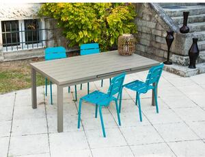 Modro-hnědý hliníkový zahradní jídelní set pro 4 Typon - Ezeis