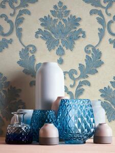 A.S. Création | Vliesová tapeta na zeď Luxury Wallpaper 32422-2 | 0,53 x 10,05 m | modrá, metalická, krémová