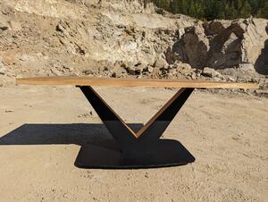 Jídelní stůl z dubového masivu Herodes v industriálním designu Velikost Desky: 1500x900 (mm)