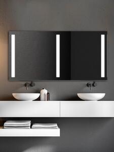 Zrcadlo do koupelny s třemi LED pruhy - 140 x 70 cm s vypínačem - Lumina Duo LED