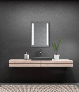 Zrcadlo do koupelny s dvěma LED pruhy - 60 x 80 cm s vypínačem - Lumina LED