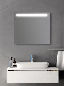Zrcadlo do koupelny s LED pruhem - 80 x 70 cm - Luna