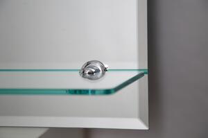 Zrcadlo do koupelny - 60 x 50 cm s poličkou a fazetou - Milano