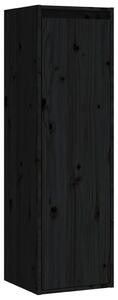 Nástěnná skříňka černá 30 x 30 x 100 cm masivní borové dřevo