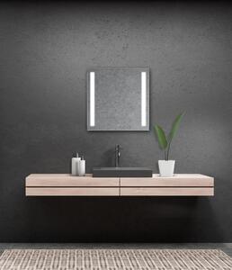 Zrcadlo do koupelny s dvěma LED pruhy - 70 x 70 cm se senzorem - Lumina Senzor LED