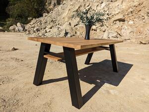 Jídelní stůl z dubového masivu Bridge v industriálním designu Velikost Desky: 1500x900 (mm)