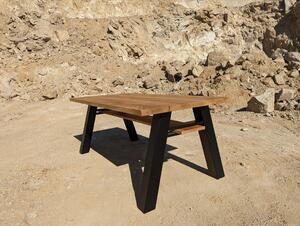 Jídelní stůl z dubového masivu Bridge v industriálním designu Velikost Desky: 1700x900 (mm)
