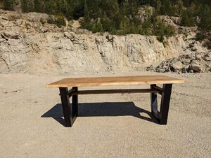 Jídelní stůl z dubového masivu Qído v industriálním designu Velikost Desky: 2000x1000 (mm)