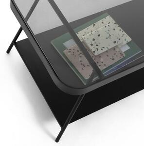 Černý skleněný konferenční stolek Kave Home Duilia 90x45 cm