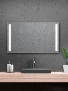 AMIRRO Zrcadlo na zeď chodbu do pokoje ložnice koupelny předsíně LUMINA SENZOR LED - 120 x 70 cm se dvěma LED podsvícenými pruhy a s dotykovým sensorem 901-510