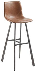 Hnědá koženková barová židle Kave Home Trap 81 cm