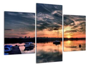 Západ slunce v přístavu - obraz na stěnu (90x60cm)