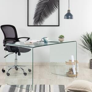 Skleněný pracovní stůl Kave Home Burano 125 x 70 cm
