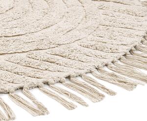 Kulatý bavlněný koberec ø 140 cm béžový HALFETI