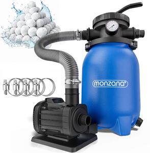 Písková filtrace k bazénu AQUA s filtračními kuličkami, 5 000 l/h, modrá Monzana