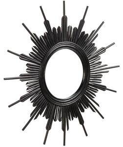 Černé ratanové závěsné zrcadlo Kave Home Marelli 70 cm