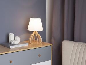Bílá dřevěná stolní lampa AGUEDA