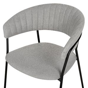 Sada 2 jídelních židlí s buklé čalouněním šedé MARIPOSA