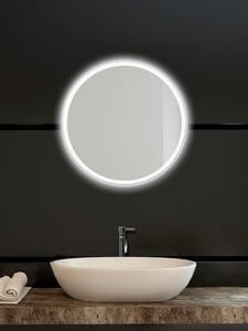 Zrcadlo na zeď chodbu do pokoje ložnice koupelny předsíně kulaté MOONLIGHT kruh průměr 60 cm s LED podsvíceným okrajem po celém obvodu 411-040