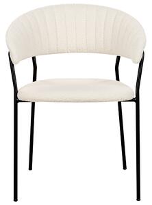 Buklé Jídelní židle Sada 2 ks Krémově bílá MARIPOSA
