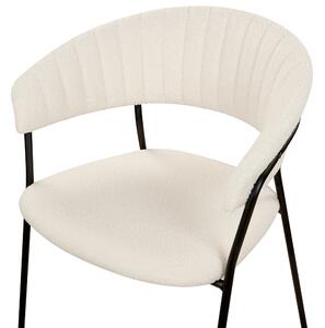 Buklé Jídelní židle Sada 2 ks Krémově bílá MARIPOSA