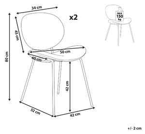 Sada 2 čalouněných jídelních židlí kohoutí stopa černé/bílé LUANA
