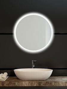 AMIRRO Zrcadlo na zeď chodbu do pokoje ložnice koupelny předsíně kulaté MOONLIGHT kruh průměr 70 cm s LED podsvíceným okrajem po celém obvodu 411-057