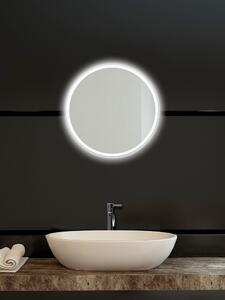 Zrcadlo na zeď chodbu do pokoje ložnice koupelny předsíně kulaté kruh MOONLIGHT průměr 50 cm s LED podsvíceným okrajem po celém obvodu 411-224
