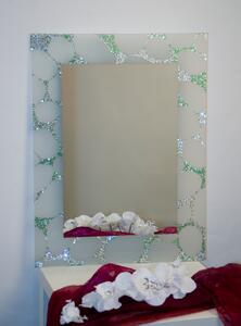 Luxusní zrcadlo AQUA 80x60 CM s ručně lepenými kamínky Swarovski Zrcadla | Hranatá