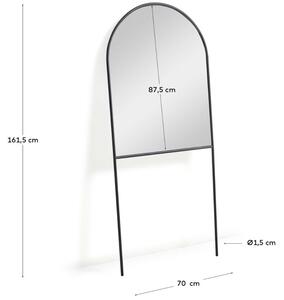 Černé kovové stojací zrcadlo Kave Home Nazara 161 x 70 cm