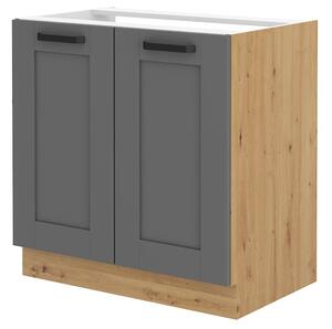 Dolní kuchyňská skříňka pod dřez Lucid 80 ZL 2F BB (dub artisan + dustgrey). 1045579