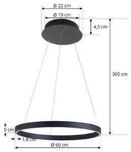 Arcchio Answin LED závěsné světlo 52,8 W černá
