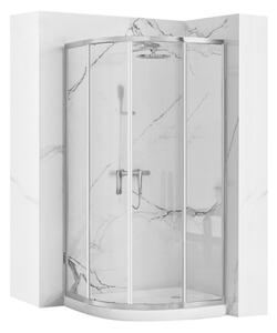 Rea Look, čtvrtkruhový sprchový kout 80x80x190 cm, 5mm čiré sklo, chromový profil + bílá sprchová vanička, KPL-10005