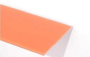 AMIRRO Oranžová polička COVER 60 x 12 cm ze skla lacobel, bez úchytů 100-043