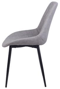 Sada dvou jídelních židlí z umělé kůže v šedé barvě, MARIBEL