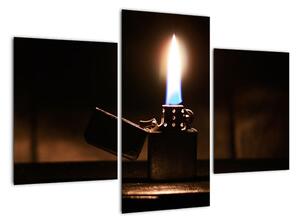 Hořící zapalovač - obraz (90x60cm)