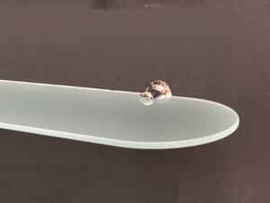 Polička doplněk doplňky nábytek SHELF GLASS - 59 x 12 cm z mléčného skla oválná včetně úchytů 100-173