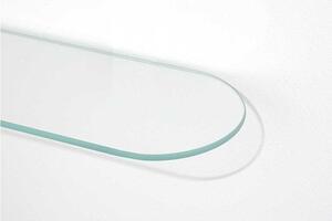 Skleněná oválná polička do koupelny - 59 x 12 cm sklo bez úchytů - Cover Oral