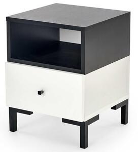 Noční stolek SALVAO bílá/černá