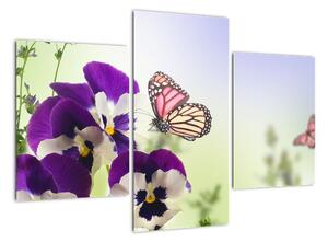 Abstraktní obraz motýlů (90x60cm)