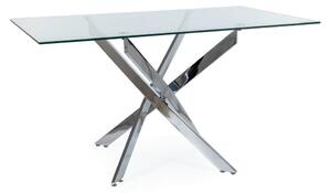 Jídelní stůl AGIS II, 140x75x80, sklo/chrom