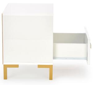 Noční stolek SALVAO 2 bílá/zlatá
