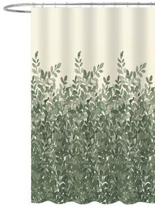 Aqualine, Sprchový závěs 180x200cm, polyester, zelené listy, ZP012