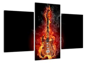 Hořící kytara - obraz (90x60cm)