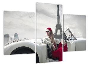 Žena v autě - obraz (90x60cm)