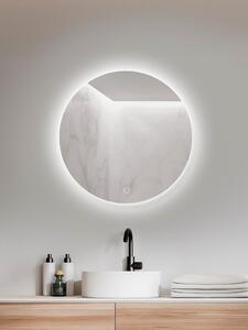 AMBIENTE kulaté zrcadlo do koupelny na zeď do pokoje do ložnice do předsíně na chodbu Amirro Ø 60 cm s LED osvětlením a senzorem, IP44 411-019 411-248