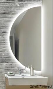 Zrcadlo do koupeny ve tvaru půlměsíce s LED osvětlením - 120 x 60 cm - Ambiente Halfmoon